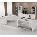 Ver imagem 1 de Conjunto Escritório Completo 8 Peças CJ22 Branco Tecno Mobili