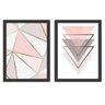 Kit 2 Quadros Geométricos Rosa E Gold - 1