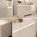 Ver imagem 4 de Buffet Aparador Sala de Jantar 4 Portas Arcus 180 cm Orgânico com LED - Off White