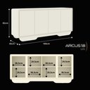 Ver imagem 5 de Buffet Aparador Sala de Jantar 4 Portas Arcus 180 cm Orgânico com LED - Off White