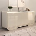 Ver mais imagens de Buffet Aparador Sala de Jantar 4 Portas Arcus 180 cm Orgânico com LED - Off White