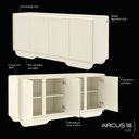 Ver imagem 3 de Buffet Aparador Sala de Jantar 4 Portas Arcus 180 cm Orgânico com LED - Off White