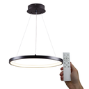 Ver imagem 1 de Lustre Pendente Led Moderno 3 em 1 18w 40cm Luxuoso com Controle Remoto Bivolt:preto Luz Quente / Ne
