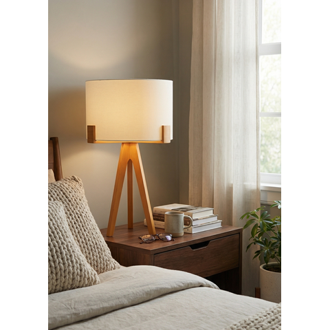 Abajur de Mesa para Cabeceira Áustria Cedro Cru