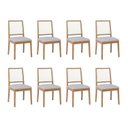 Ver imagem 1 de Kit 8 Cadeiras para Sala de Jantar Estofadas Marcela Cinza/Madeira