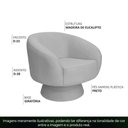 Ver imagem 3 de Poltrona Decorativa Liz Giratória Bouclé Cinza Claro - Nexta Casa
