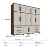 Guarda-Roupa Casal Triplex 12 Portas Londres Malbec Off-White Lpa Milani Store - 2