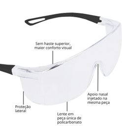 Óculos de Segurança Proteção Incolor Evolution Pro | Valeplast | 50 Un - 2