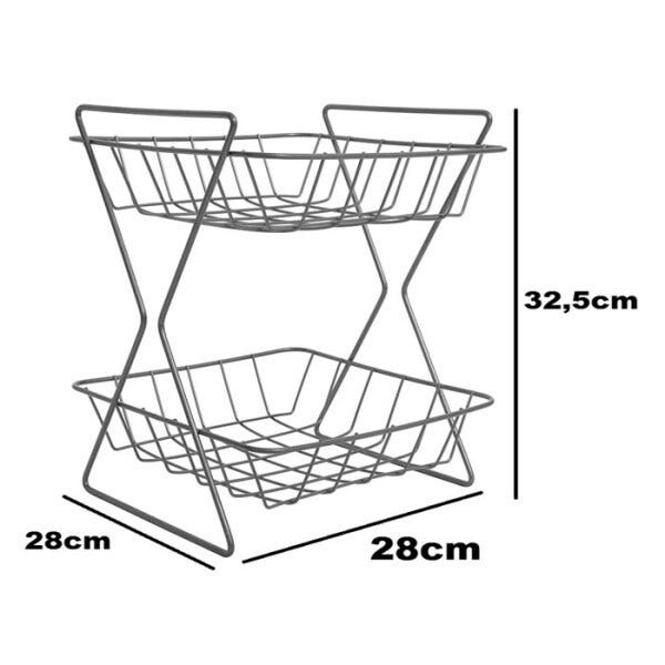 Fruteira Tubular de Mesa 2 Andares Fm105 Rose Hks Milani Store - 2