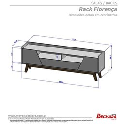 Rack Sala Florença Para Tv Até 70 Polegadas Com Pés Madeira Titanium/naturale Titanium/naturale - 2