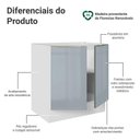 Ver imagem 3 de Balcão de Cozinha 70 Cm 2 Portas (sem Tampo) Branco/cinza Lux Madesa Branco/cinza