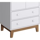 Ver imagem 4 de Guarda-Roupa Roupeiro 2 Portas 2 Gavetas Retro By140 Branco Completa Móveis