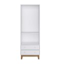 Ver imagem 2 de Guarda-Roupa Roupeiro 2 Portas 2 Gavetas Retro By140 Branco Completa Móveis