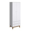 Ver imagem 1 de Guarda-Roupa Roupeiro 2 Portas 2 Gavetas Retro By140 Branco Completa Móveis