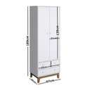 Ver imagem 3 de Guarda-Roupa Roupeiro 2 Portas 2 Gavetas Retro By140 Branco Completa Móveis