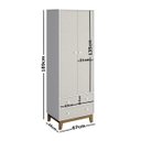 Ver imagem 3 de Guarda-Roupa Roupeiro 2 Portas 2 Gavetas Retro By140 Branco Nude Completa Móveis