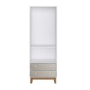 Ver imagem 2 de Guarda-Roupa Roupeiro 2 Portas 2 Gavetas Retro By140 Branco Nude Completa Móveis