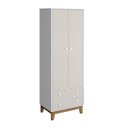Ver imagem 1 de Guarda-Roupa Roupeiro 2 Portas 2 Gavetas Retro By140 Branco Nude Completa Móveis