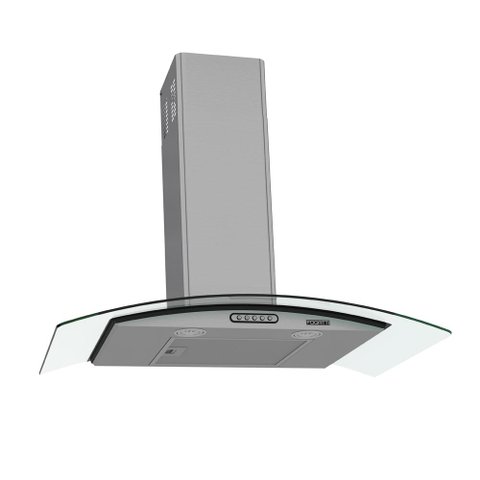 Coifa de Parede 80cm Vidro Curvo Duto Slim Fogatti Inox