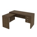 Ver imagem 4 de Mesa de Canto Para Escritório 3 Gavetas ME4106 Nogal - Tecno Mobili