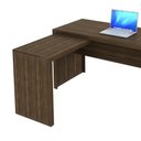 Ver imagem 3 de Mesa de Canto Para Escritório 3 Gavetas ME4106 Nogal - Tecno Mobili