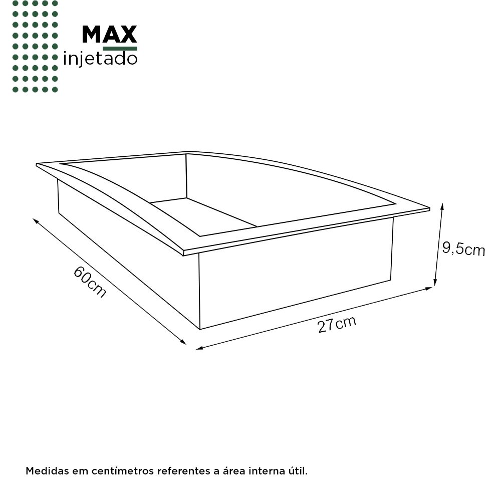 Nicho Para Banheiro em Plástico Injetado Max 60x27 Cinza - Cozimax - 5