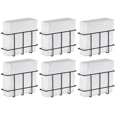Kit 6 Porta Guardanapos Pequeno Aramado Preto Padaria Utimil Organizar Lanchonete
