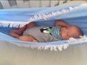 Ver imagem 2 de Rede berço bebê infantil brim até 30kg Montessoriana azul