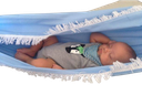 Ver imagem 1 de Rede berço bebê infantil brim até 30kg Montessoriana azul