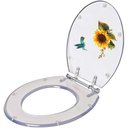 Ver imagem 2 de Acento Sanitário Acrílico Decorado Girassol Beija Flor 6lpf