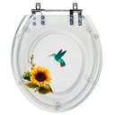 Ver imagem 1 de Acento Sanitário Acrílico Decorado Girassol Beija Flor 6lpf