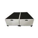 Ver imagem 1 de Cama Box Baú Queen Bipartido Sintético Branco Com Pistão A Gás