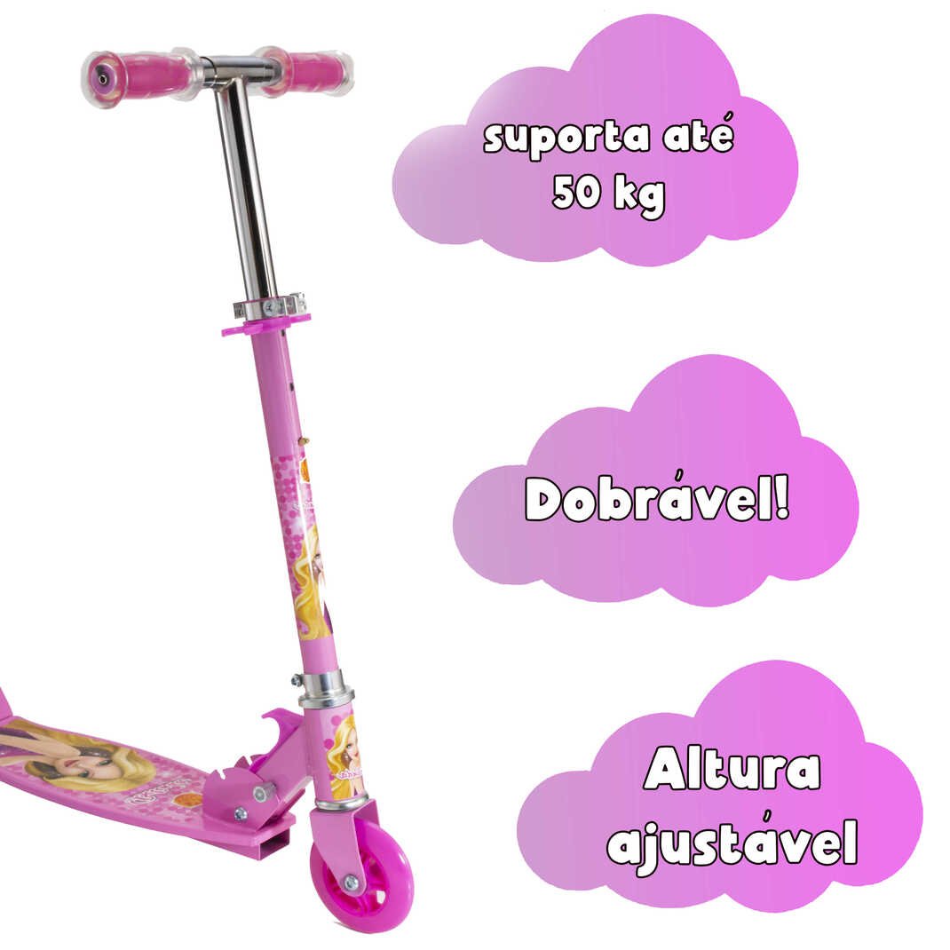 Patinete Rosa Menina 9 10 11 12 13 Anos Suporta até 50 Kg | MadeiraMadeira