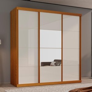 Guarda-roupa Eco 01 Esp 100% Mdf 3 Portas 4 Gav Bom Pastor - Naturale/off