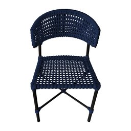 Cadeira Hortz Corda Náutica Base em Alumínio Preto/azul Marinho - 3