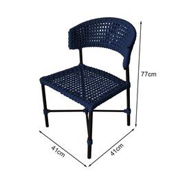 Cadeira Hortz Corda Náutica Base em Alumínio Preto/azul Marinho - 4