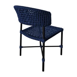 Cadeira Hortz Corda Náutica Base em Alumínio Preto/azul Marinho - 2
