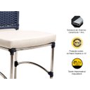 Ver imagem 3 de Cadeira em Alumínio e Fibra Sintética JK para Cozinha, Edícula - Azul Dark