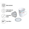 Caneca Porcelana Super White com Tampa e Filtro 340ml Lyor - 2