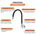 Ver imagem 3 de Torneira Cozinha Parede Australis 1/4 de Volta 27362 Meber - Cromado/Preto