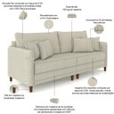 Ver imagem 4 de Sofá 3 Lugares Sala de Estar Living 192cm Asbury K01 Linho Champagne - Lyam Decor