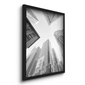 Quadro Decorativo Prédios Cidade Preto e Branco 45x33 C/vidro