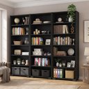 Ver imagem 1 de Kit 3 Estantes Organizadoras para Livros 5 Prateleiras Preta Office 181 x 188cm