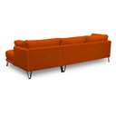 Ver imagem 7 de Sofá Sala de Estar Atena Chaise Direito Pés de Ferro 344cm 6 Lugares Bouclê Terracota M1 - Monari de