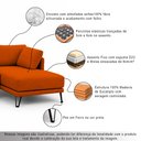Ver imagem 4 de Sofá Sala de Estar Atena Chaise Direito Pés de Ferro 344cm 6 Lugares Bouclê Terracota M1 - Monari de