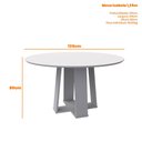 Ver imagem 4 de Mesa de Jantar Isabela 135x135 Off White Tampo em Mdf com Vidro - New Ceval