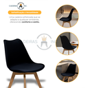 Ver imagem 4 de Kit 3 Cadeiras para Mesa de Jantar Sala Cozinha Saarinen Design Leda Eiffel Base Madeira Preto