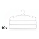 Ver imagem 1 de Kit 10 Cabides Brancos para Calças com 3 Divisórias Reforçados - Organizador Antideslizante
