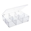 Ver imagem 1 de Caixa Organizadora Porta Sachês de Chá Açúcar 6 Divisórias Acrílico Utily