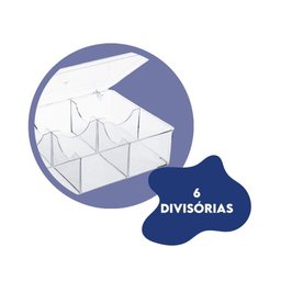 Caixa Organizadora Porta Sachês de Chá Açúcar 6 Divisórias Acrílico Utily - 3